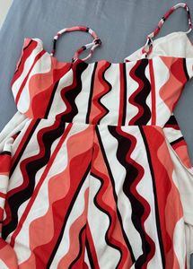 Retro Wave Print Maxi Dress/Jumpsuit