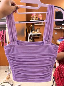 Lavender Ruched Crop Top