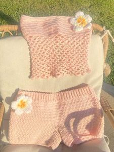 Crochet Top &amp; Shorts Set