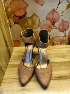 Elegant Glitter Heels with Ankle Strap