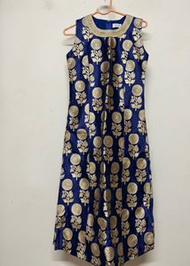 Elegant Blue & Gold Dress