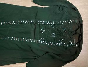 Elegant Green Embellished Pant Suit with jacket