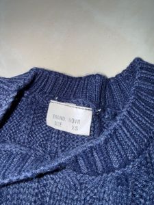 Cozy Blue Cable Knit Sweater