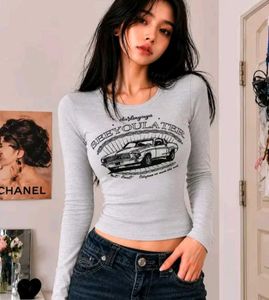 Grey Graphic Long Sleeve T-Shirt