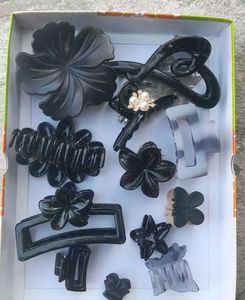 Assorted Black Hair Claw Clips