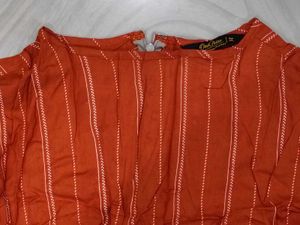 Orange Striped Jumpsuit