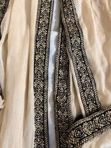 Black Beige Embroidered Dupatta