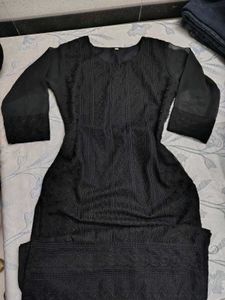 Elegant Black Chikankari Kurta
