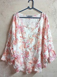 Oversized Floral Print Lightweight Top