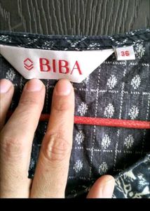 BIBA TO Stylish Black Printed Kurta for Women
