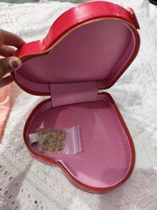 Red Heart Shaped Clutch Bag