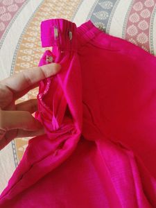 Vibrant Pink Palazzo Pants with Floral Top