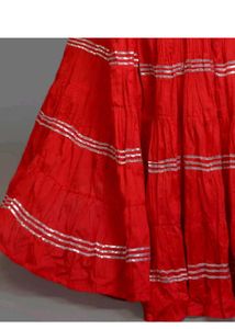 Vibrant Red Tiered Ethnic Skirt