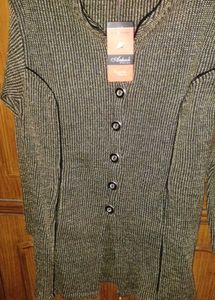 Stylish Striped Buttoned sweater