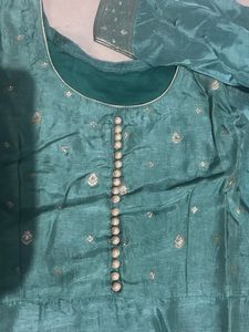 Elegant Teal Embroidered Kurta Set