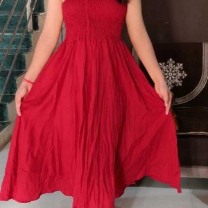 Elegant Red Flowy Maxi Dress