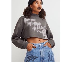 Cropped Graphic Sweatshirt