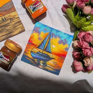 Mini Boat Seascape Painting