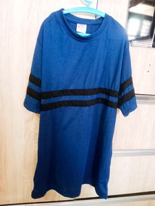 New Round Neck Cotton Blue T Shirt