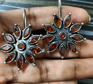 Blooming flower hook earrings