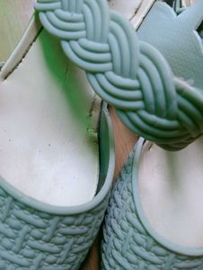 Stylish Light Blue Woven Slingbacks