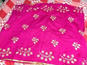 Vibrant Pink Embroidered dupatta