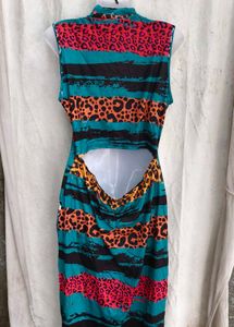 Chic Sleeveless Animal Print Dress