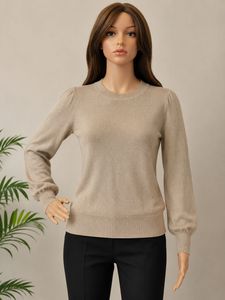 Cozy Knit Sweater with Puff Sleeves