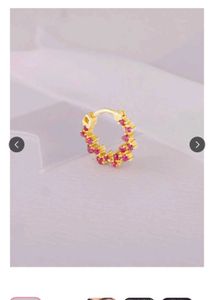 Beautiful Hoop Nosepin with Pink Stones