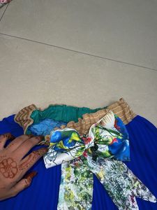 Girls' Butterfly Sleeveless Top &amp; Royal Blue Skirt