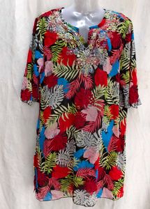 Vibrant Tropical Print Tunic