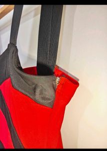 Chic Red &amp; Black Mini Dress