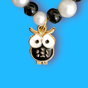 Charming Owl Beaded phone charm