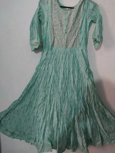flarred Stunning Teal Kurta with Sequins