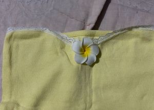 Yellow Tube Top with Flower