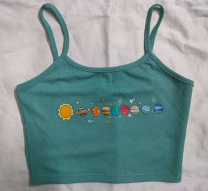 Cute Planet Graphic Crop Top