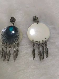 Peacock Feather Dangle Earrings