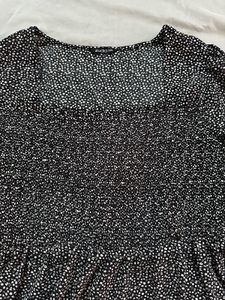Chic Black &amp; White Polka Dot Peplum Top