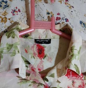 Floral Shirt Semi Sheer