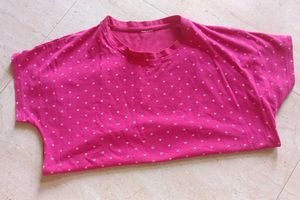 Starry Printed Pink T-Shirt for Women