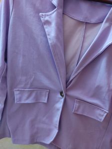 Lavender Co-ords Blazer With Chain Pant Set