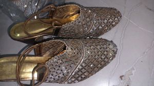 Embellished Beaded Wedge Sandals