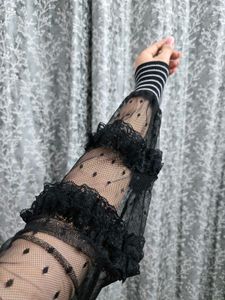 Chic Black Sheer Sleeve Top bust 36 fits 38 too