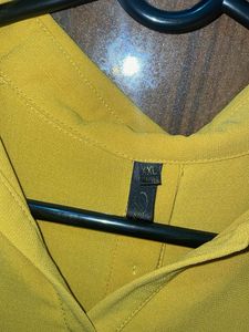 Stylish Yellow V-Neck Blouse