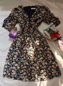 Floral Print V-Neck Mini Dress