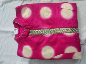 Pink Polka Dot Kurta