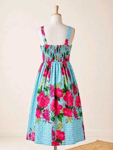 Boho Floral Print Button-Up Midi Dress