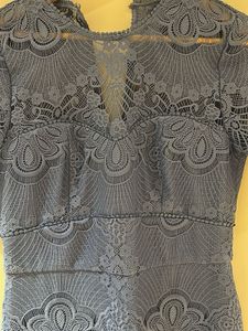 Forever New Blue Lace Midi Dress