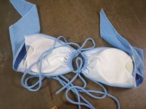 Light Blue Textured Bikini Top