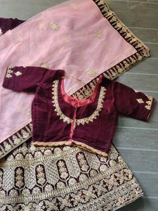 Elegant Velvet Lehenga Choli Set